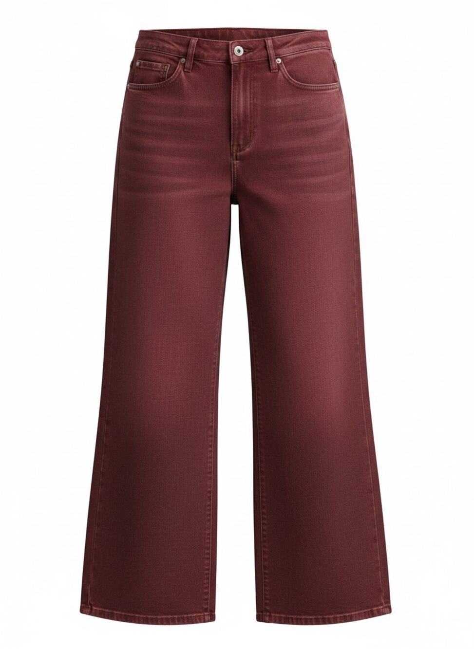 Judy Blue Women's Retro Wide Leg High Waist Relaxed Burgundy Red Jeans Sz 13/31